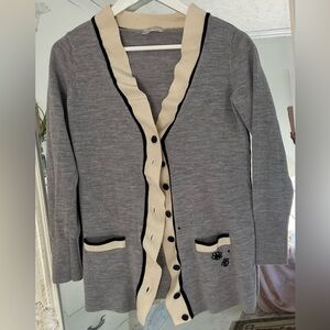 Halogen Gray and Cream Cardigan